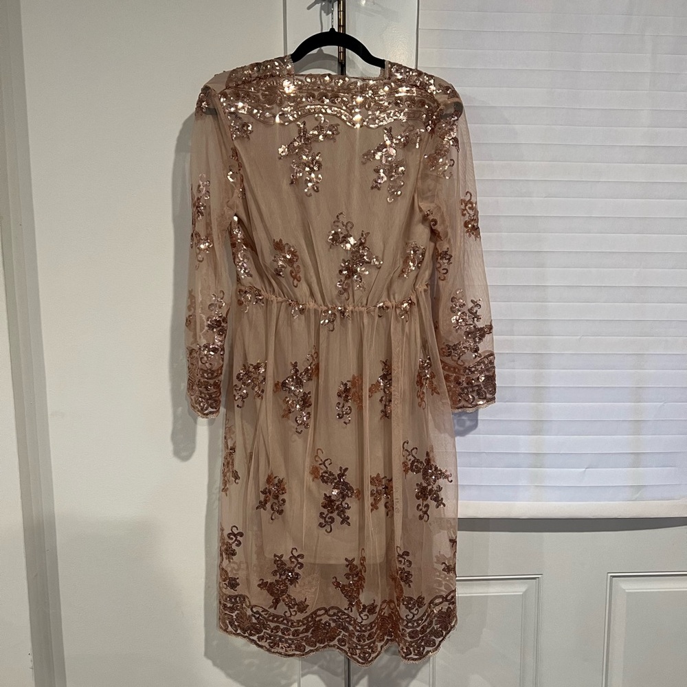 Knee Length Sequined Dress - Picture 3 of 4